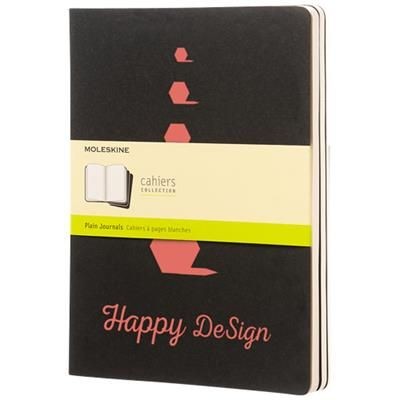 Branded Promotional CAHIER JOURNAL XL - PLAIN in Black Solid Journal Note Book From Concept Incentives.