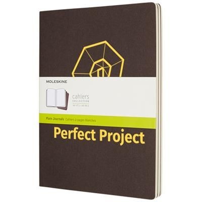 Branded Promotional CAHIER JOURNAL XL - PLAIN in Coffee Brown Journal Note Book From Concept Incentives.