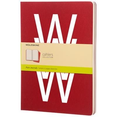Branded Promotional CAHIER JOURNAL XL - PLAIN in Cranberry Red Journal Note Book From Concept Incentives.
