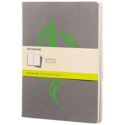 Branded Promotional CAHIER JOURNAL XL - PLAIN in Pebble Grey Journal Note Book From Concept Incentives.
