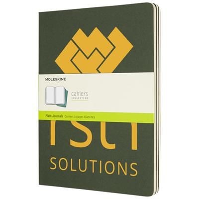 Branded Promotional CAHIER JOURNAL XL - PLAIN in Myrtle Green Journal Note Book From Concept Incentives.