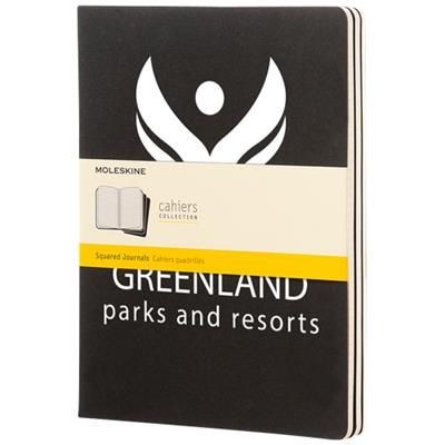 Branded Promotional CAHIER JOURNAL XL - SQUARED in Black Solid Journal Note Book From Concept Incentives.