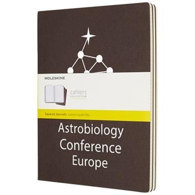 Branded Promotional CAHIER JOURNAL XL - SQUARED in Coffee Brown Journal Note Book From Concept Incentives.