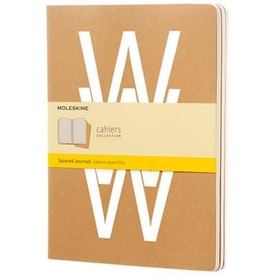 Branded Promotional CAHIER JOURNAL XL - SQUARED in Kraft Brown Journal Note Book From Concept Incentives.
