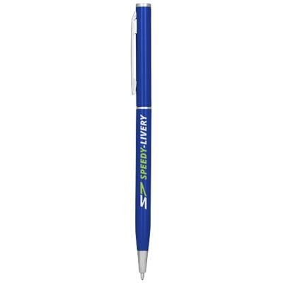 Branded Promotional SLIM ALUMINIUM METAL BALL PEN in Process Blue Pen From Concept Incentives.