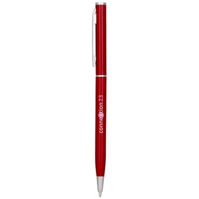 Branded Promotional SLIM ALUMINIUM METAL BALL PEN in Red Pen From Concept Incentives.