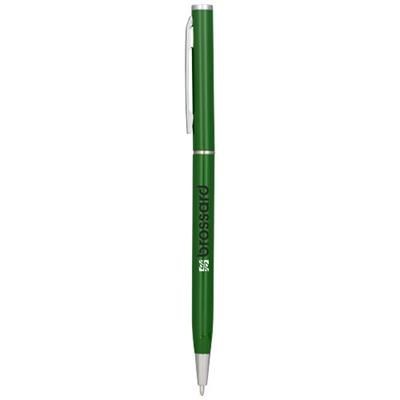 Branded Promotional SLIM ALUMINIUM METAL BALL PEN in Green Pen From Concept Incentives.