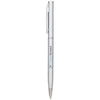 Branded Promotional SLIM ALUMINIUM METAL BALL PEN in Silver Pen From Concept Incentives.