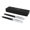 Branded Promotional TUBA DUO PEN GIFT SET in Black Solid-silver Pen Set From Concept Incentives.