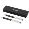 Branded Promotional VINCENZO DUO PEN GIFT SET in Graphite Grey Pen Set From Concept Incentives.