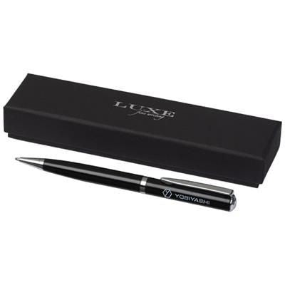 Branded Promotional CITY LACQUERED BALL PEN in Silver-black Solid Pen From Concept Incentives.