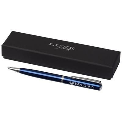 Branded Promotional CITY LACQUERED BALL PEN in Navy-silver Pen From Concept Incentives.
