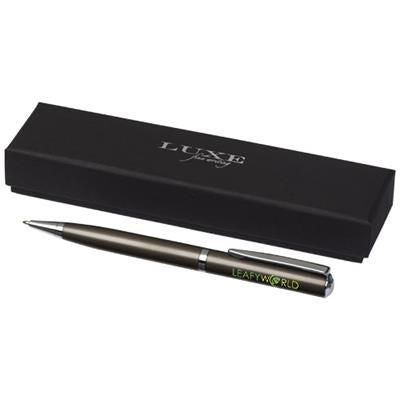Branded Promotional CITY LACQUERED BALL PEN in Brown-silver Pen From Concept Incentives.