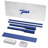 Branded Promotional MINDY 8-PIECE PENCIL CASE SET in Blue Pencil Case From Concept Incentives.