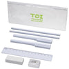 Branded Promotional MINDY 8-PIECE PENCIL CASE SET in White Solid Pencil Case From Concept Incentives.