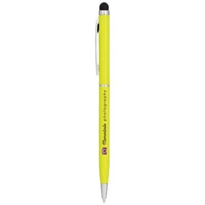 Branded Promotional JOYCE ALUMINIUM METAL BALL PEN in Lime Pen From Concept Incentives.