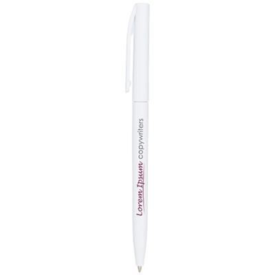 Branded Promotional MONDRIANE BALL PEN SOLID in White Solid Pen From Concept Incentives.