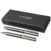 Branded Promotional ORLEANS DUO PEN GIFT SET in Black Solid Pen From Concept Incentives.