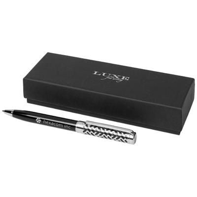 Branded Promotional SERENADE BALL PEN in Black Solid Pen From Concept Incentives.