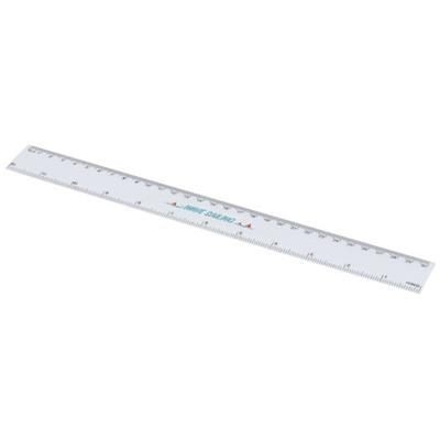 Branded Promotional RULY RULER 30 CM in White Solid Ruler From Concept Incentives.