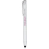 Branded Promotional MONETA ANODIZED ALUMINIUM METAL CLICK STYLUS BALL PEN in Silver Pen From Concept Incentives.