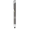 Branded Promotional MONETA ANODIZED ALUMINIUM METAL CLICK STYLUS BALL PEN in Silver-grey Pen From Concept Incentives.