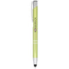 Branded Promotional MONETA ANODIZED ALUMINIUM METAL CLICK STYLUS BALL PEN in Lime Pen From Concept Incentives.