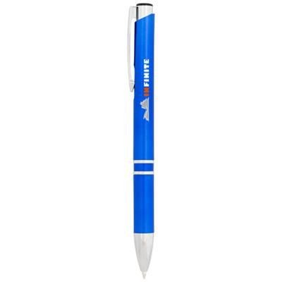 Branded Promotional MONETA ABS CLICK BALL PEN in Royal Blue Pen From Concept Incentives.