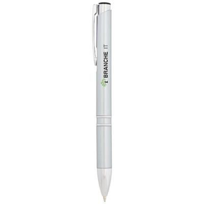 Branded Promotional MONETA ABS CLICK BALL PEN in Titanium Pen From Concept Incentives.