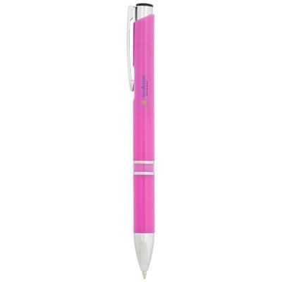 Branded Promotional MONETA ABS CLICK BALL PEN in Pink Pen From Concept Incentives.