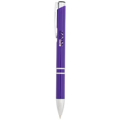 Branded Promotional MONETA ABS CLICK BALL PEN in Purple Pen From Concept Incentives.