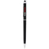 Branded Promotional VALERIA ABS BALL PEN with Stylus in Black Solid Pen From Concept Incentives.