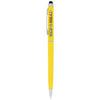 Branded Promotional VALERIA ABS BALL PEN with Stylus in Yellow Pen From Concept Incentives.