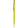 Branded Promotional VALERIA ABS BALL PEN with Stylus in Lime Pen From Concept Incentives.