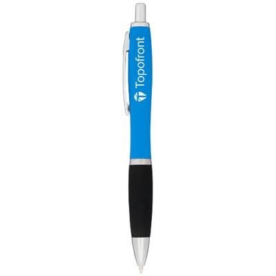 Branded Promotional NASH RUBBER BALL PEN in Aqua Blue Pen From Concept Incentives.