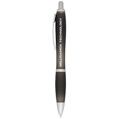 Branded Promotional NASH FROSTED BALL PEN in Black Solid Pen From Concept Incentives.