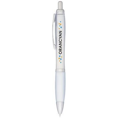 Branded Promotional NASH FROSTED BALL PEN in White Solid Pen From Concept Incentives.