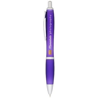 Branded Promotional NASH FROSTED BALL PEN in Purple Pen From Concept Incentives.