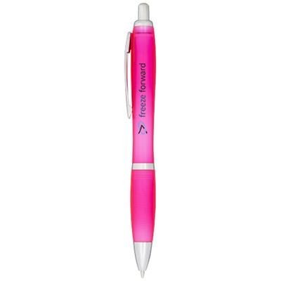 Branded Promotional NASH FROSTED BALL PEN in Pink Pen From Concept Incentives.