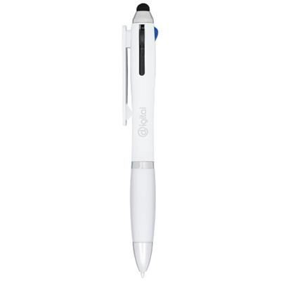 Branded Promotional NASH 4-IN-1 BALL PEN in White Solid Pen From Concept Incentives.