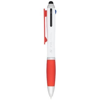 Branded Promotional NASH 4-IN-1 BALL PEN in White Solid-red Pen From Concept Incentives.