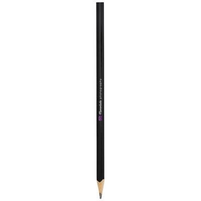 Branded Promotional TRIX TRIANGULAR PENCIL in Black Solid Pencil From Concept Incentives.