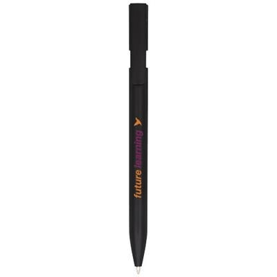 Branded Promotional HYDE BALL PEN in Black Solid-silver Pen From Concept Incentives.