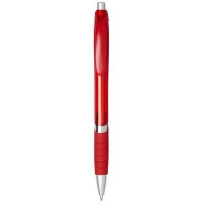 Branded Promotional TURBO BALL PEN with Rubber Grip in Red  From Concept Incentives.