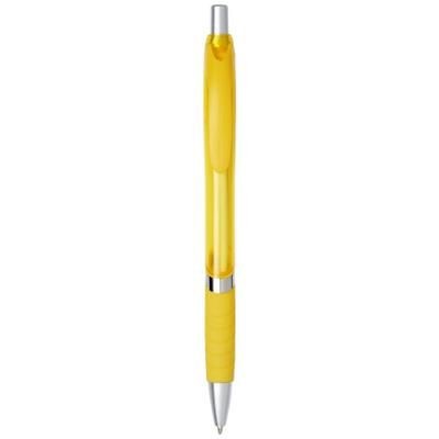 Branded Promotional TURBO BALL PEN with Rubber Grip in Yellow  From Concept Incentives.