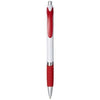 Branded Promotional TURBO WHITE BARREL BALL PEN in White Solid-red  From Concept Incentives.