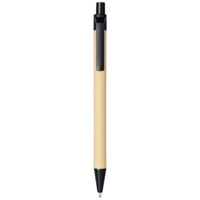 Branded Promotional BERK RECYCLED CARTON AND CORN PLASTIC BALL PEN in Black Solid Pen From Concept Incentives.