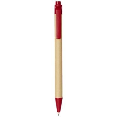Branded Promotional BERK RECYCLED CARTON AND CORN PLASTIC BALL PEN in Red Pen From Concept Incentives.