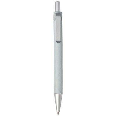 Branded Promotional TIDORE WHEAT STRAW CLICK ACTION BALL PEN in Light Blue  From Concept Incentives.