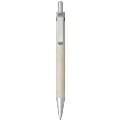 Branded Promotional TIDORE WHEAT STRAW CLICK ACTION BALL PEN in Natural  From Concept Incentives.